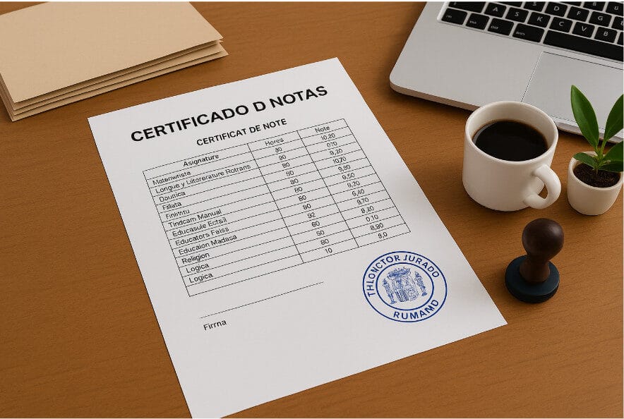 traducir certificado de notas rumano