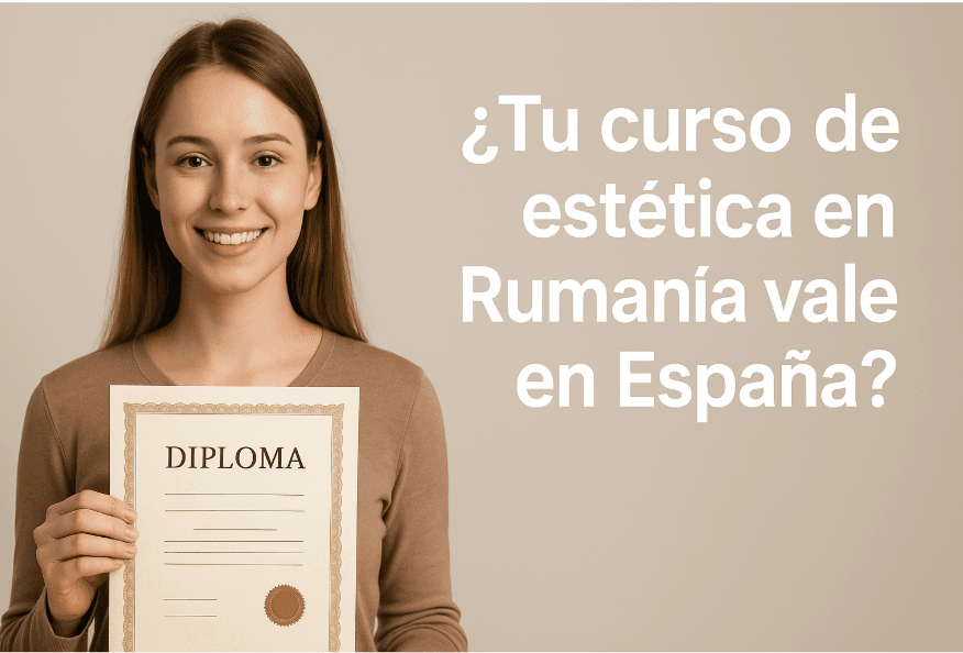 homologar cursos de formación rumanos – mujer joven con diploma de estética