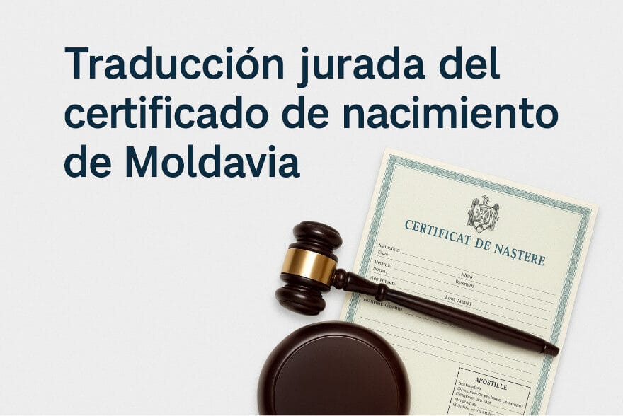 Traducción jurada del certificado de nacimiento de Moldavia con apostilla y validez en España