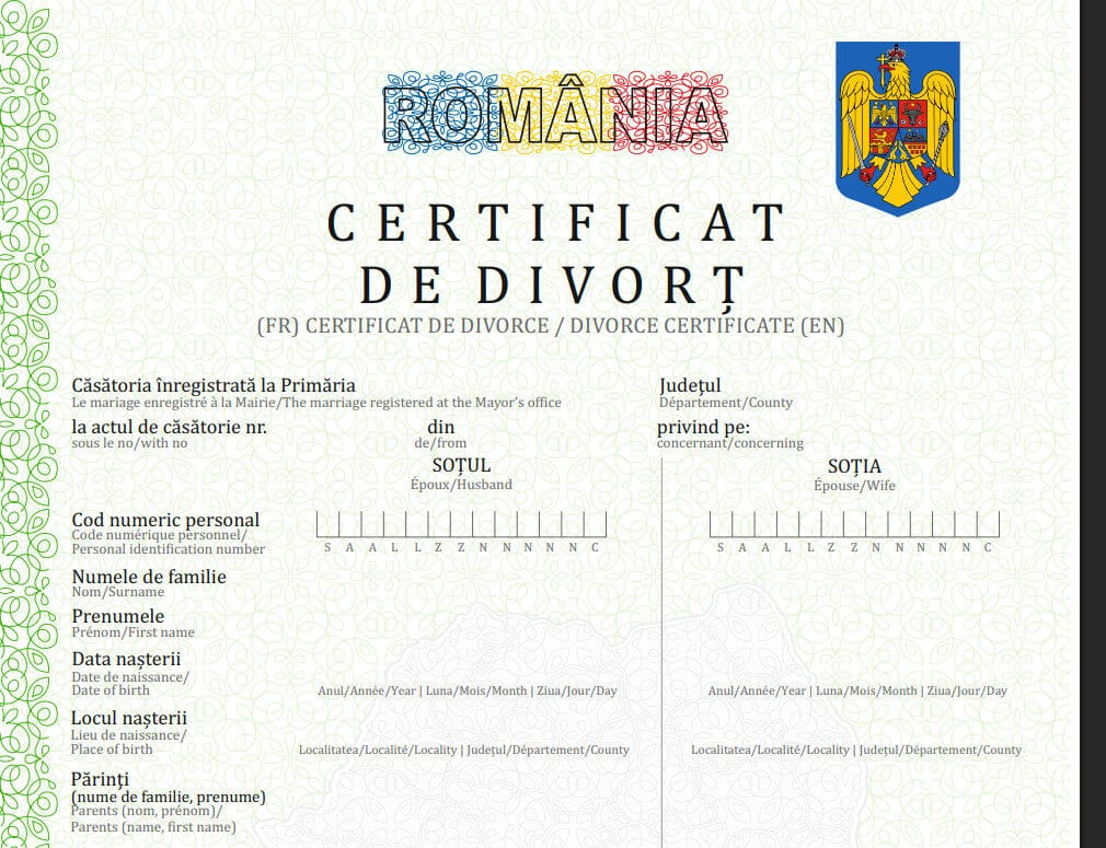 traducción jurada del certificado de divorcio rumano