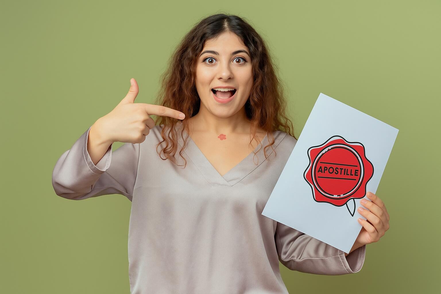 Mujer señalando un documento con apostilla en los documentos para solicitar el Ingreso Mínimo Vital.