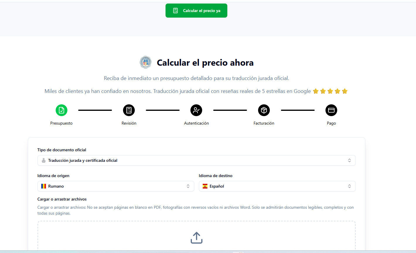 calculadora online de precio para traducción jurada al rumano para trámites en Rumanía